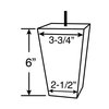 Architectural Products By Outwater 6 in x 3-3/4 in Stained Cherry Hardwood Square Bun Foot, 4 Pack w/ 4 Free Insert Nuts and Drill Bit 3P5.11.00111